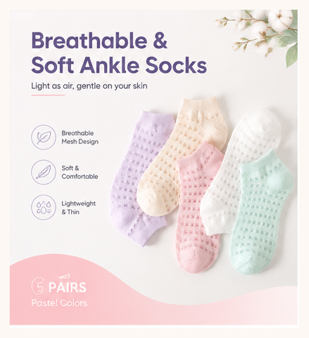Invisibility Sock Loafer - Women's Breathable Ankle Socks Polyester Mesh